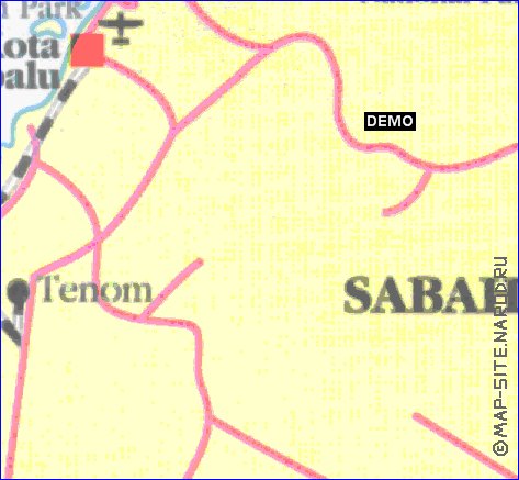carte de Sabah en anglais