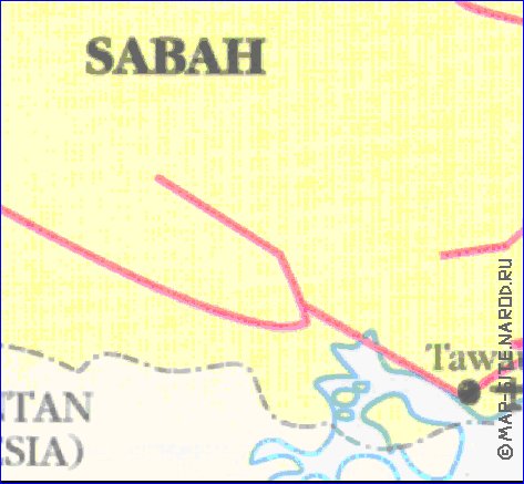 carte de Sabah en anglais