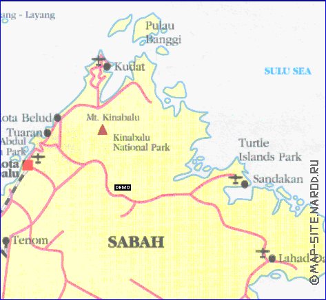 carte de Sabah en anglais