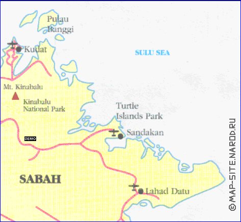 carte de Sabah en anglais