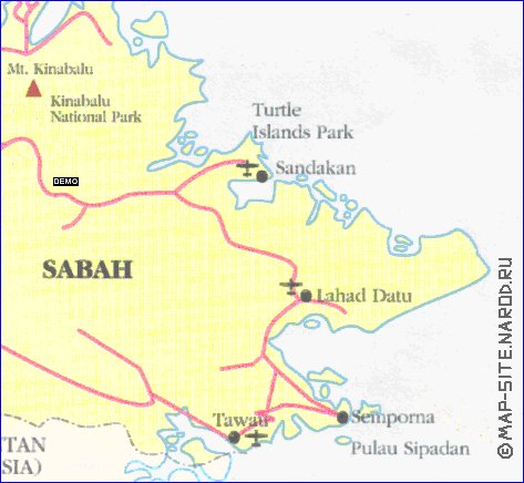 carte de Sabah en anglais