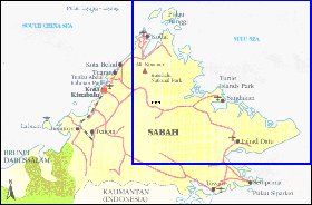 carte de Sabah en anglais