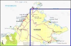 carte de Sabah en anglais