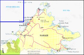 carte de Sabah en anglais