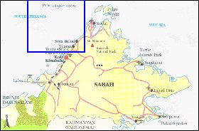 carte de Sabah en anglais