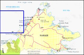 carte de Sabah en anglais