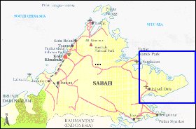 carte de Sabah en anglais