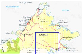 carte de Sabah en anglais