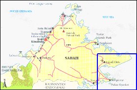 carte de Sabah en anglais