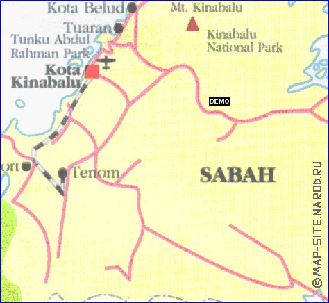 carte de Sabah en anglais