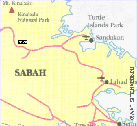 carte de Sabah en anglais