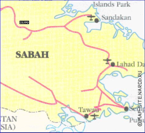 carte de Sabah en anglais