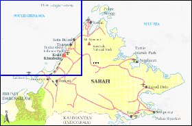 carte de Sabah en anglais