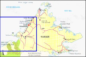 carte de Sabah en anglais