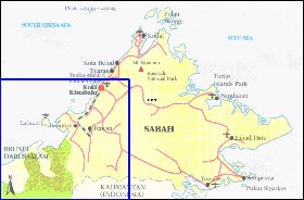 carte de Sabah en anglais