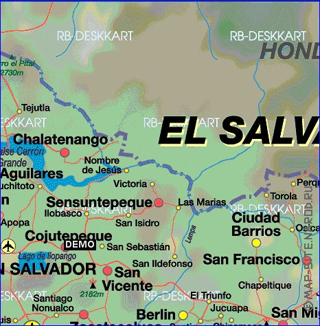 mapa de El Salvador em alemao