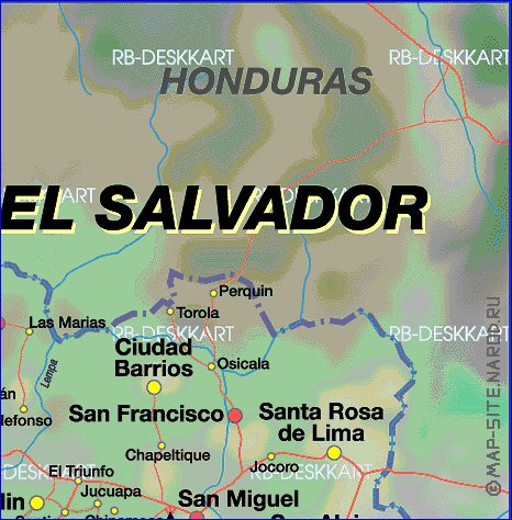 mapa de El Salvador em alemao