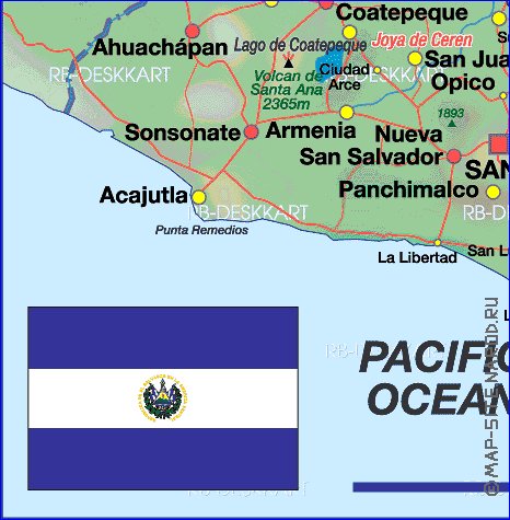 mapa de El Salvador em alemao