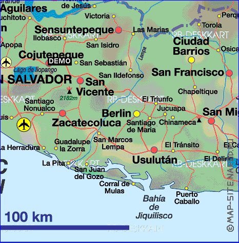 mapa de El Salvador em alemao