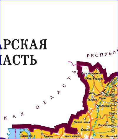 carte de Oblast de Samara