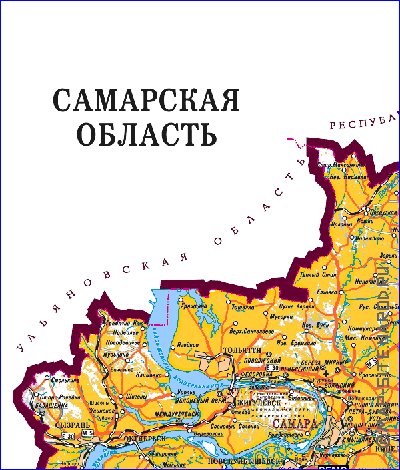 carte de Oblast de Samara