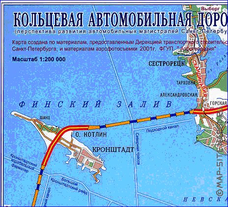 carte de des routes Saint-Petersbourg