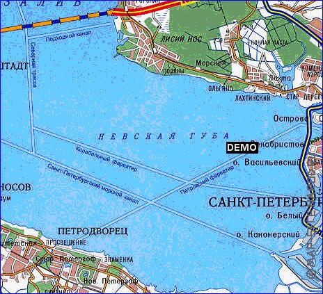 mapa de de estradas Sao Petersburgo