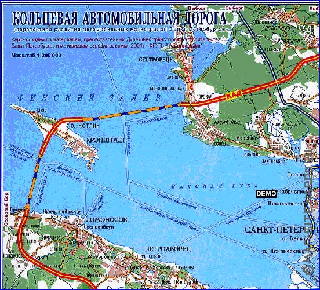 mapa de de estradas Sao Petersburgo