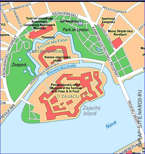 carte de Saint-Petersbourg en anglais