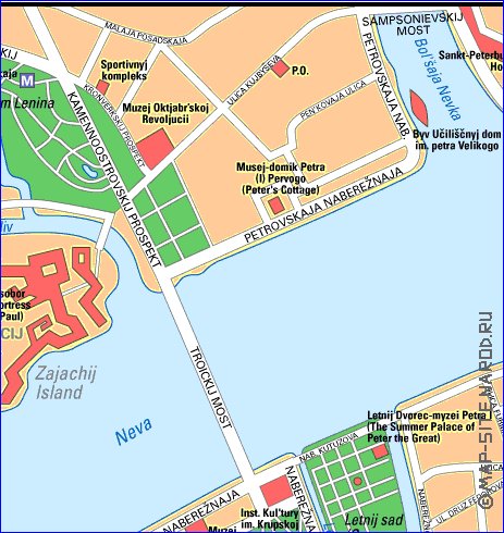 carte de Saint-Petersbourg en anglais