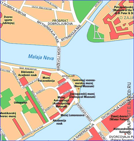 carte de Saint-Petersbourg en anglais