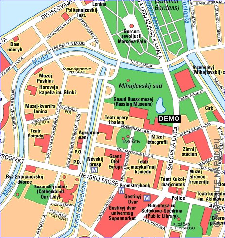 carte de Saint-Petersbourg en anglais