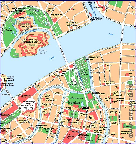 carte de Saint-Petersbourg en anglais