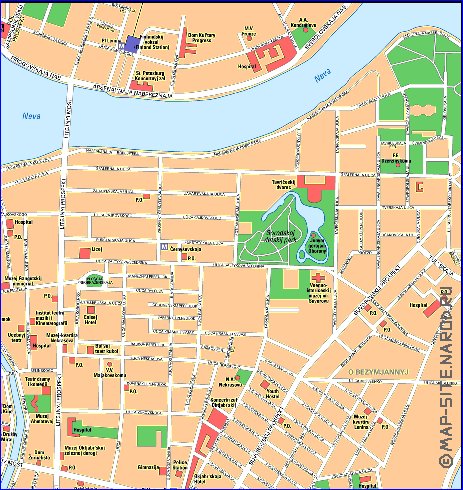 carte de Saint-Petersbourg en anglais