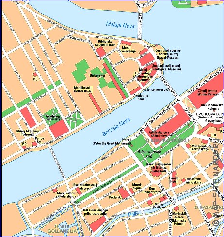 carte de Saint-Petersbourg en anglais