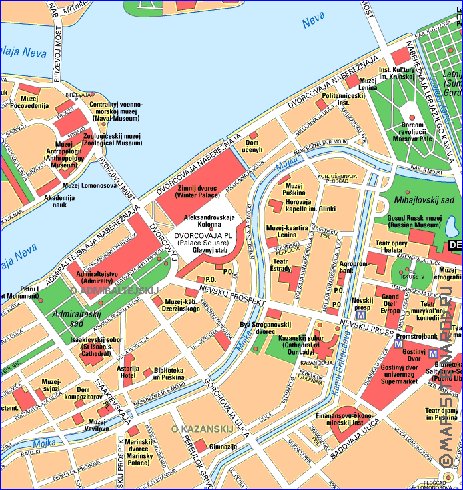 carte de Saint-Petersbourg en anglais