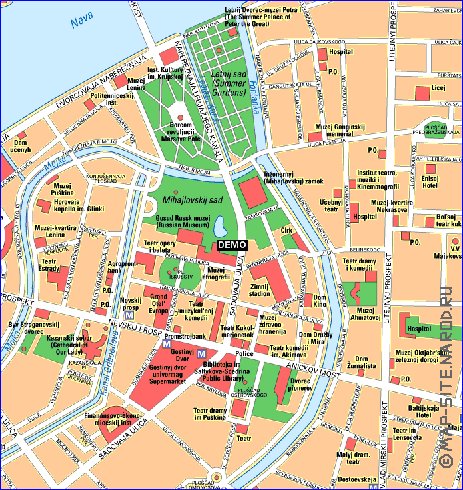 carte de Saint-Petersbourg en anglais