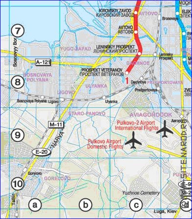 Transporte mapa de Sao Petersburgo em ingles