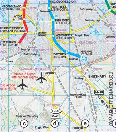 Transporte mapa de Sao Petersburgo em ingles