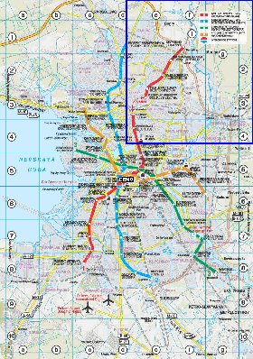 Transporte mapa de Sao Petersburgo em ingles