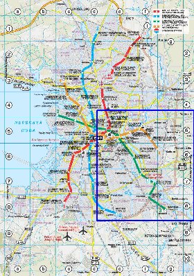 Transporte mapa de Sao Petersburgo em ingles