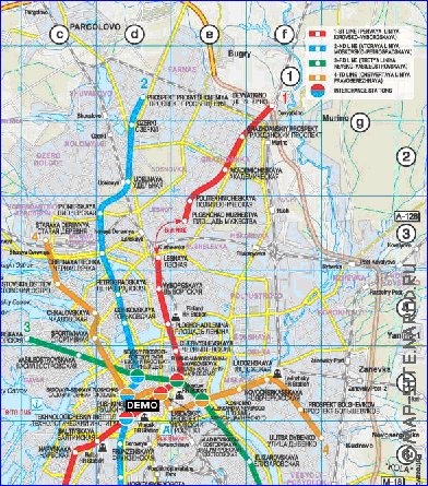 Transporte mapa de Sao Petersburgo em ingles