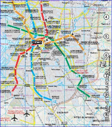 Transporte mapa de Sao Petersburgo em ingles