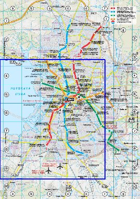 Transporte mapa de Sao Petersburgo em ingles