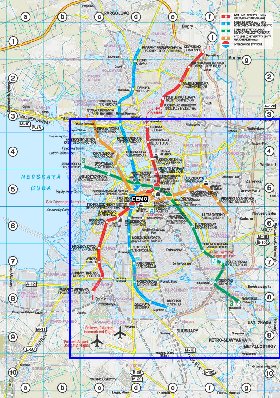 Transporte mapa de Sao Petersburgo em ingles