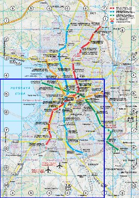 Transporte mapa de Sao Petersburgo em ingles