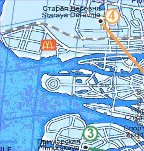 Transport carte de Saint-Petersbourg