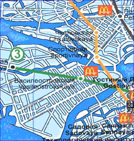 Transporte mapa de Sao Petersburgo