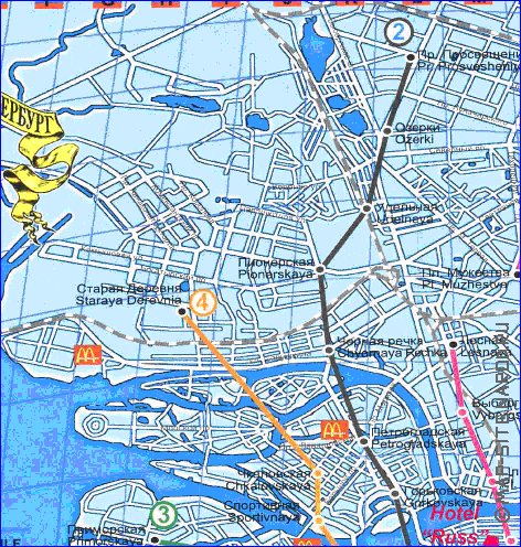 Transport carte de Saint-Petersbourg