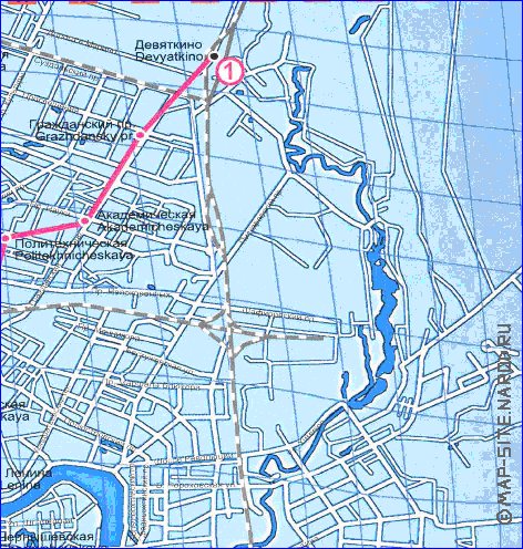 Transport carte de Saint-Petersbourg